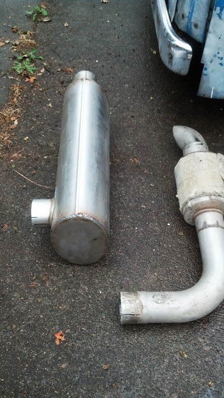 Old Exhaust on the right, new exhaust on the left.